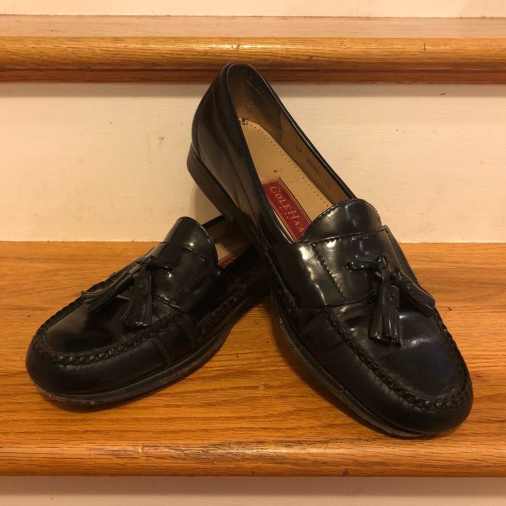 Cole Haan black tassel loafers